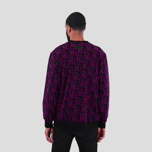 MDB Couture Men's French Terry Monogram Crewneck Sweatshirt