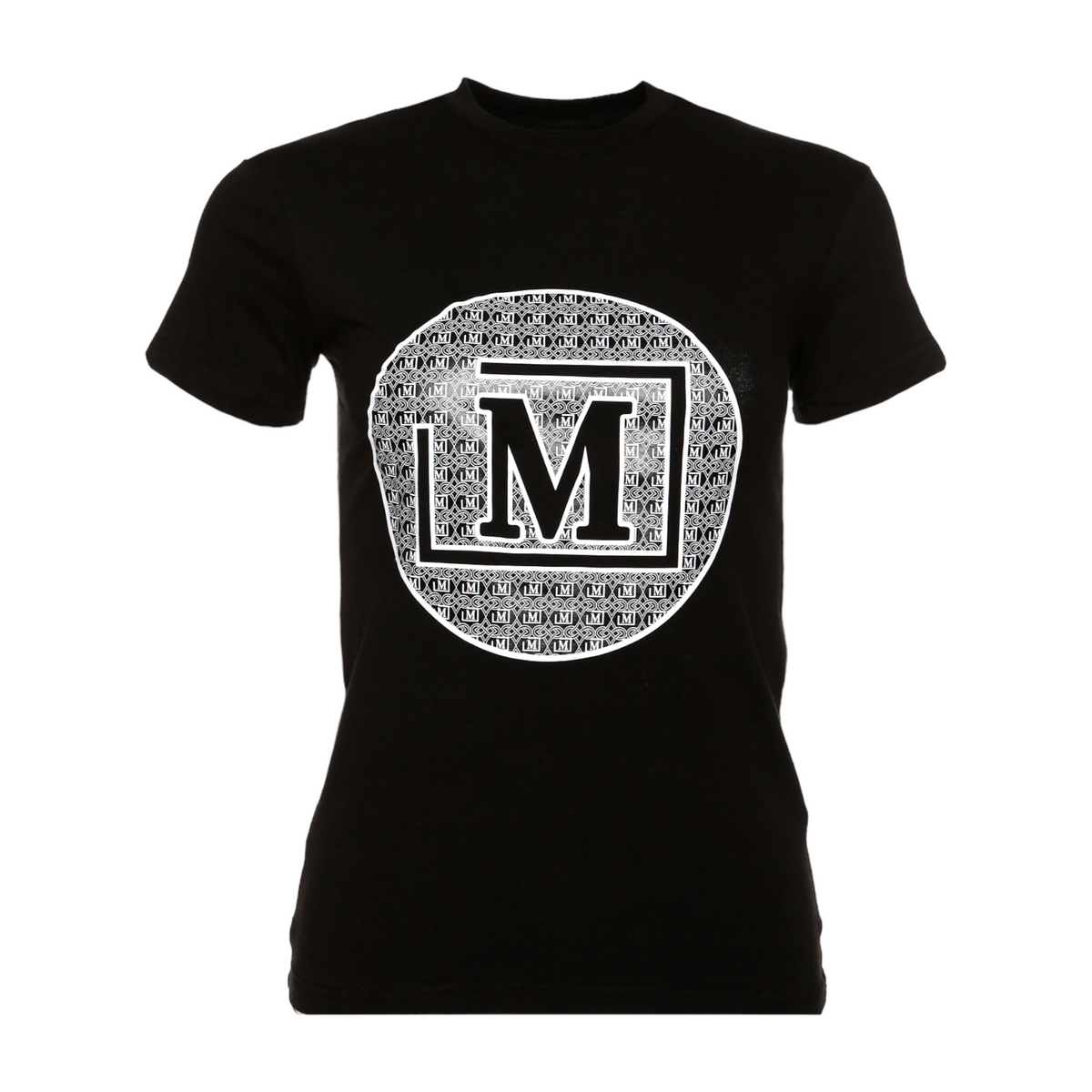 MDB Brand Women's Summer Circle AOP Logo T-Shirt Black