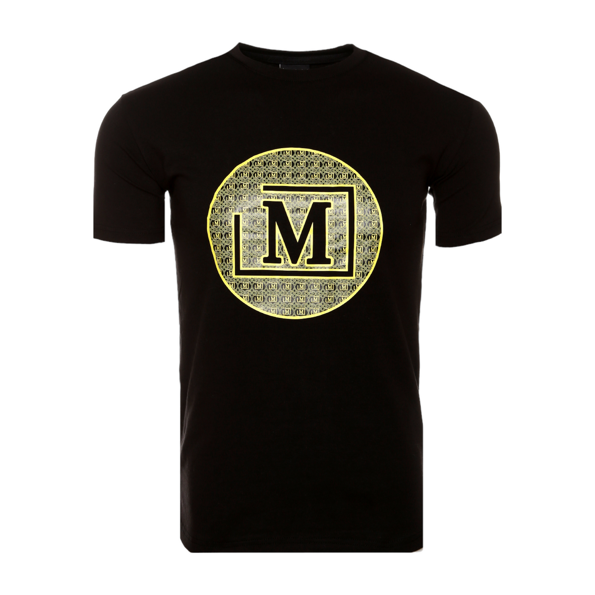 MDB Brand Men's Summer Circle AOP Logo T-Shirt - Black
