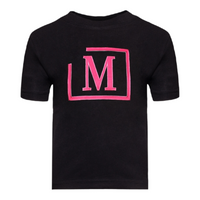 MDB Brand Kid's Classic M Embroidered Logo Tee - Black w/ Neon Logo
