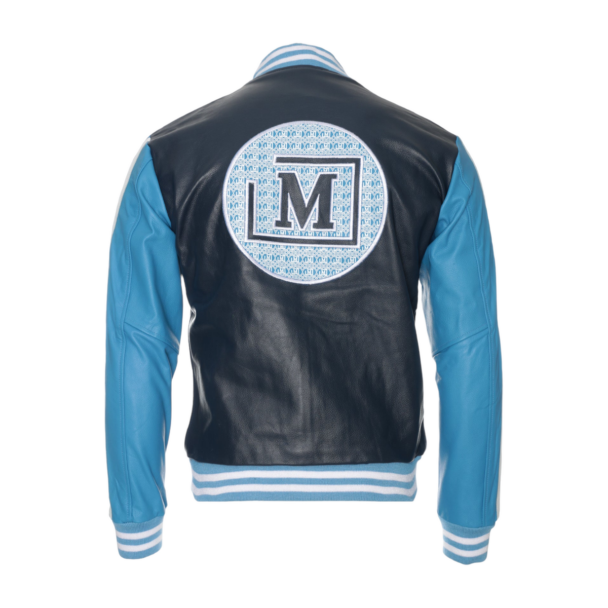 MDB Brand Men's Leather All over Print Patch Jacket