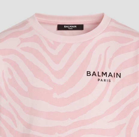 Balmain Kids Zebra Print Graphic T-Shirt