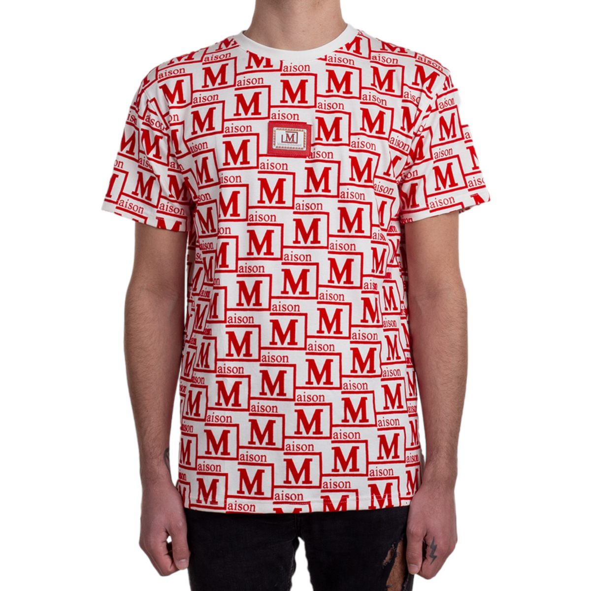 MDB Couture Men's Monogram Woven T-shirt - Red