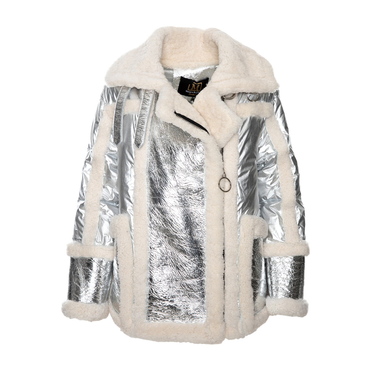 MDB Couture Women's Leather Shearling Jacket