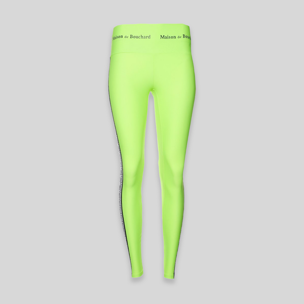 MDB Brand High Waisted Tape Logo Leggings - Neon