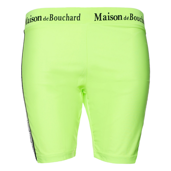 MDB Brand Women's Tape Logo Biker Shorts - Neon