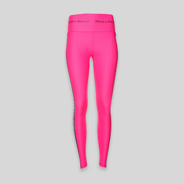 MDB Brand High Waisted Tape Logo Leggings - Neon