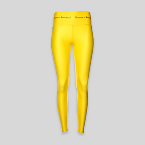 MDB Brand High Waisted Tape Logo Leggings - Neon