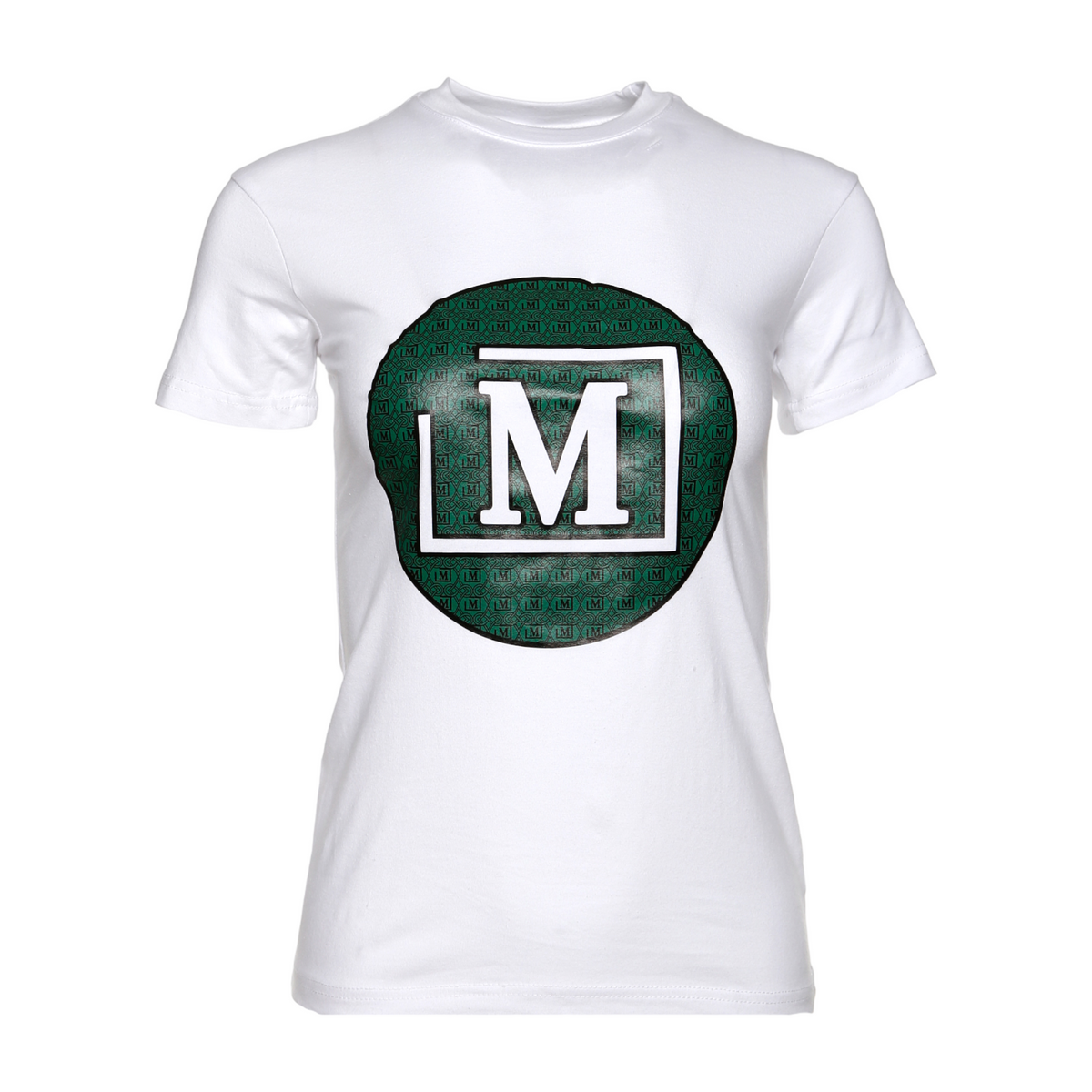 MDB Brand Women's Summer Circle AOP Logo T-Shirt White