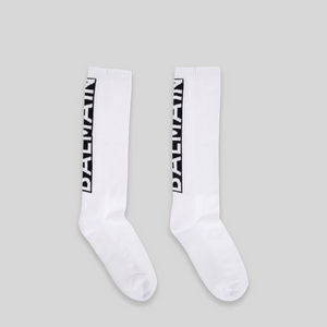 Balmain Kids Logo Knit Crew Socks