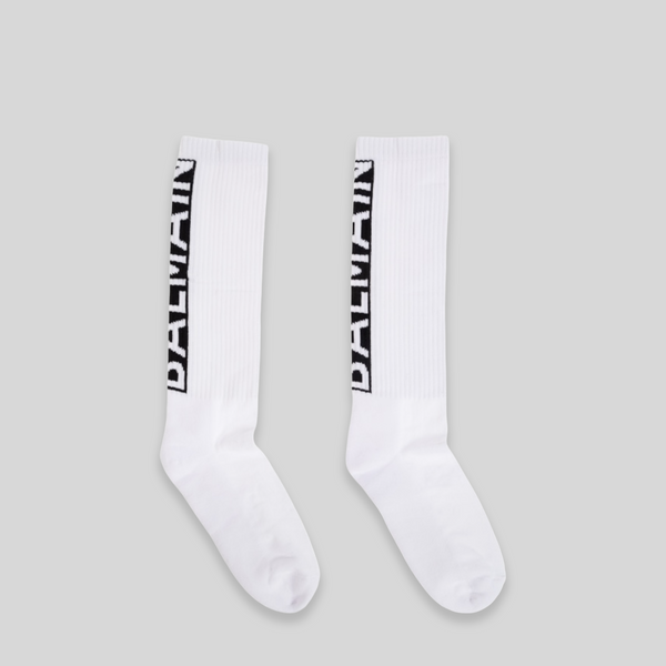 Balmain Kids Logo Knit Crew Socks