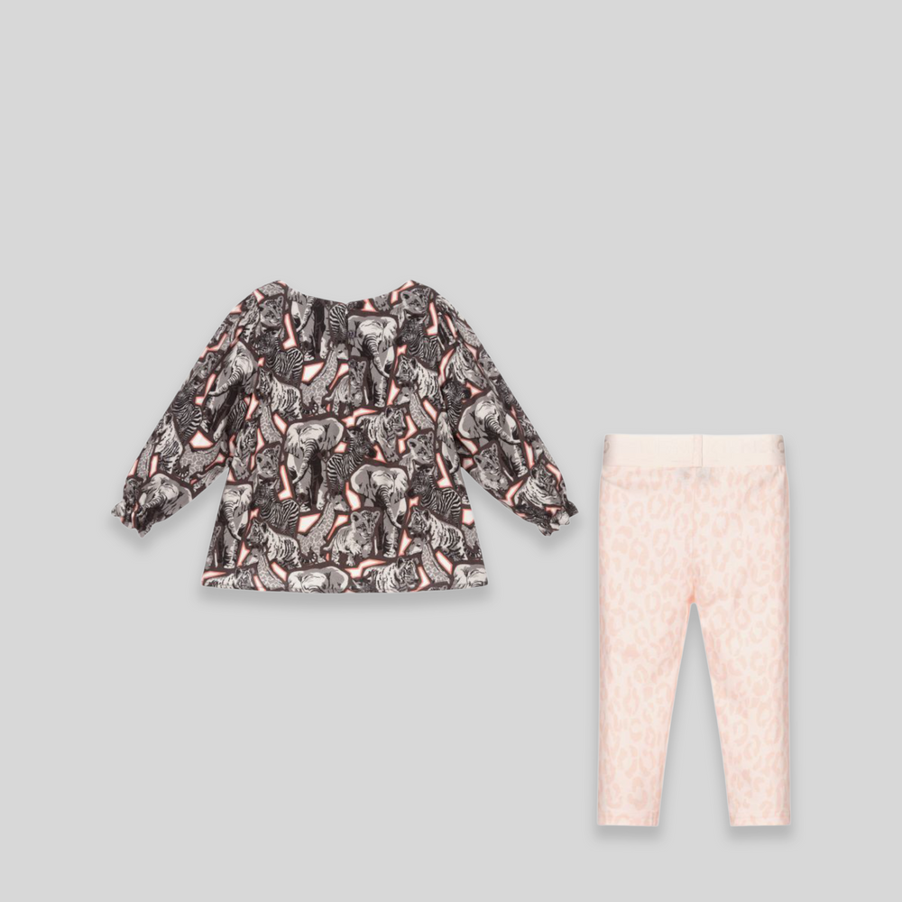 Kenzo Kids Toddler's All Over Elephant Print Shirt/Leggings Set