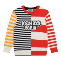 Kenzo Kids Colorblock Multi-Stripe Knit Sweater