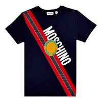 Moschino Kids Medal Stripe Graphic Logo T-Shirt