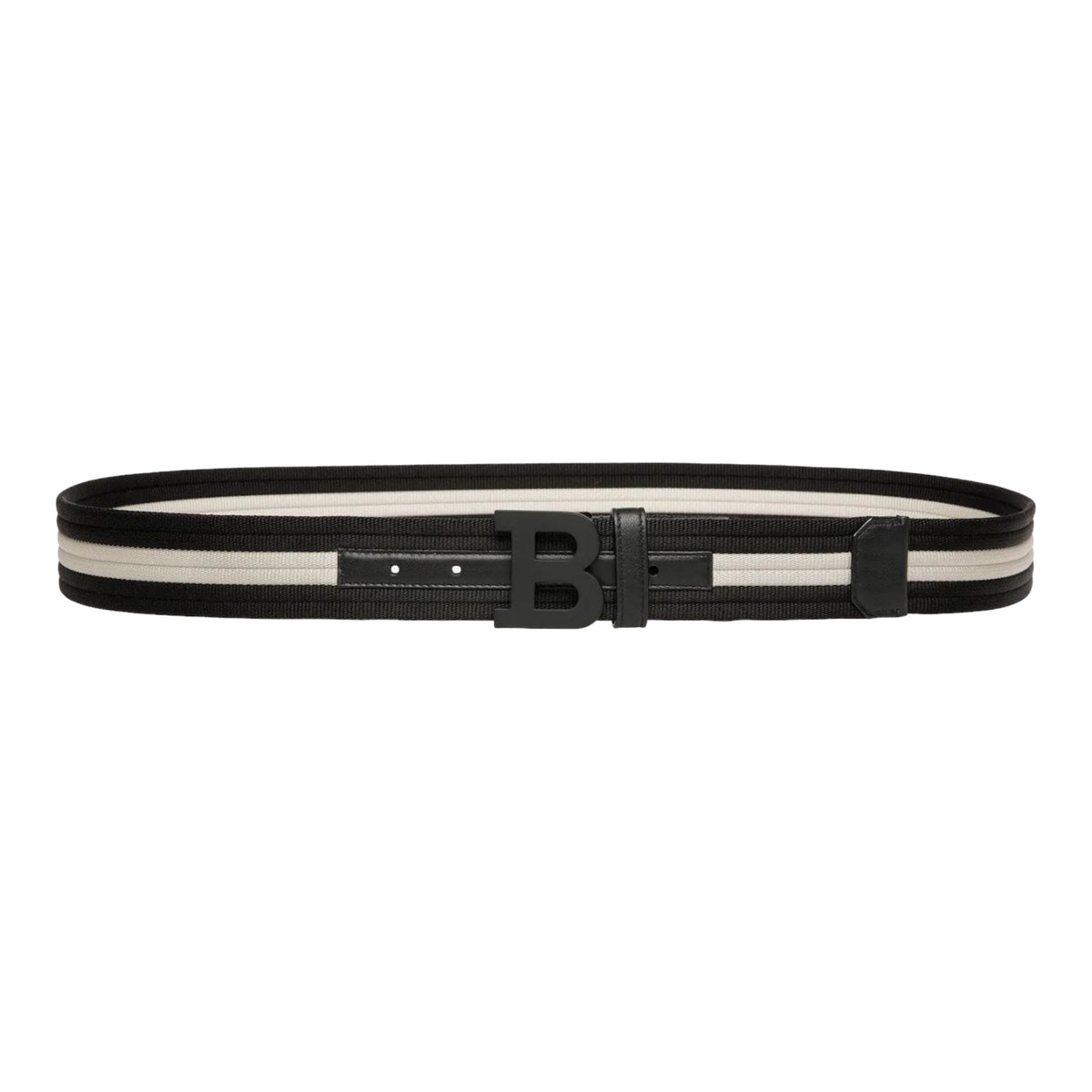 Bally Men's Mirror B Logo Striped Belt