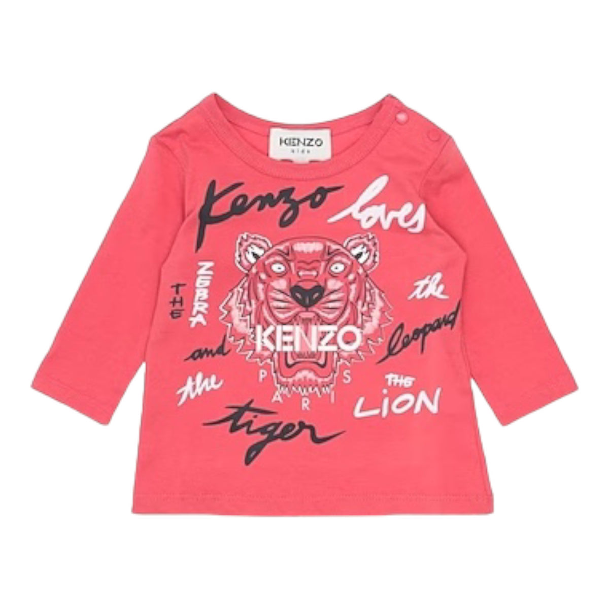 Kenzo Kids Tiger Print Logo Long Sleeve Shirt
