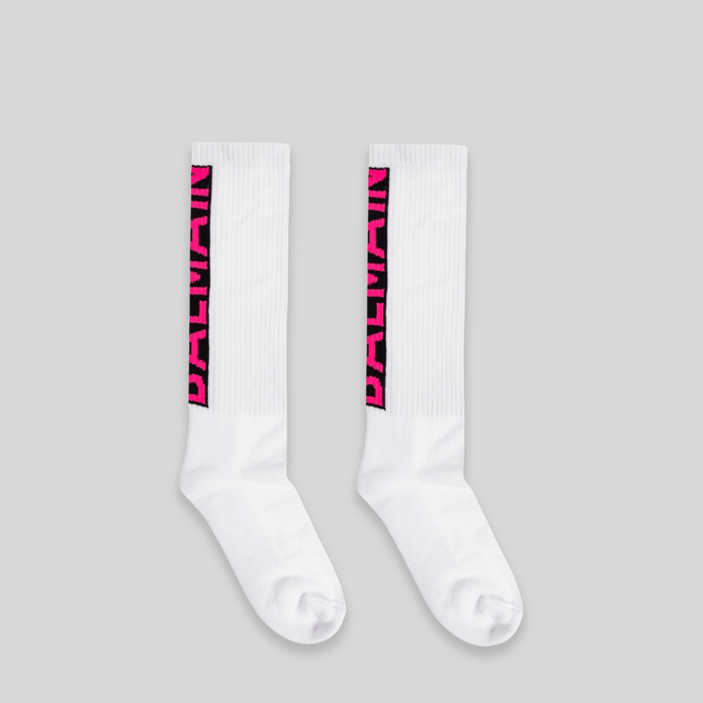 Balmain Kids Logo Knit Crew Socks