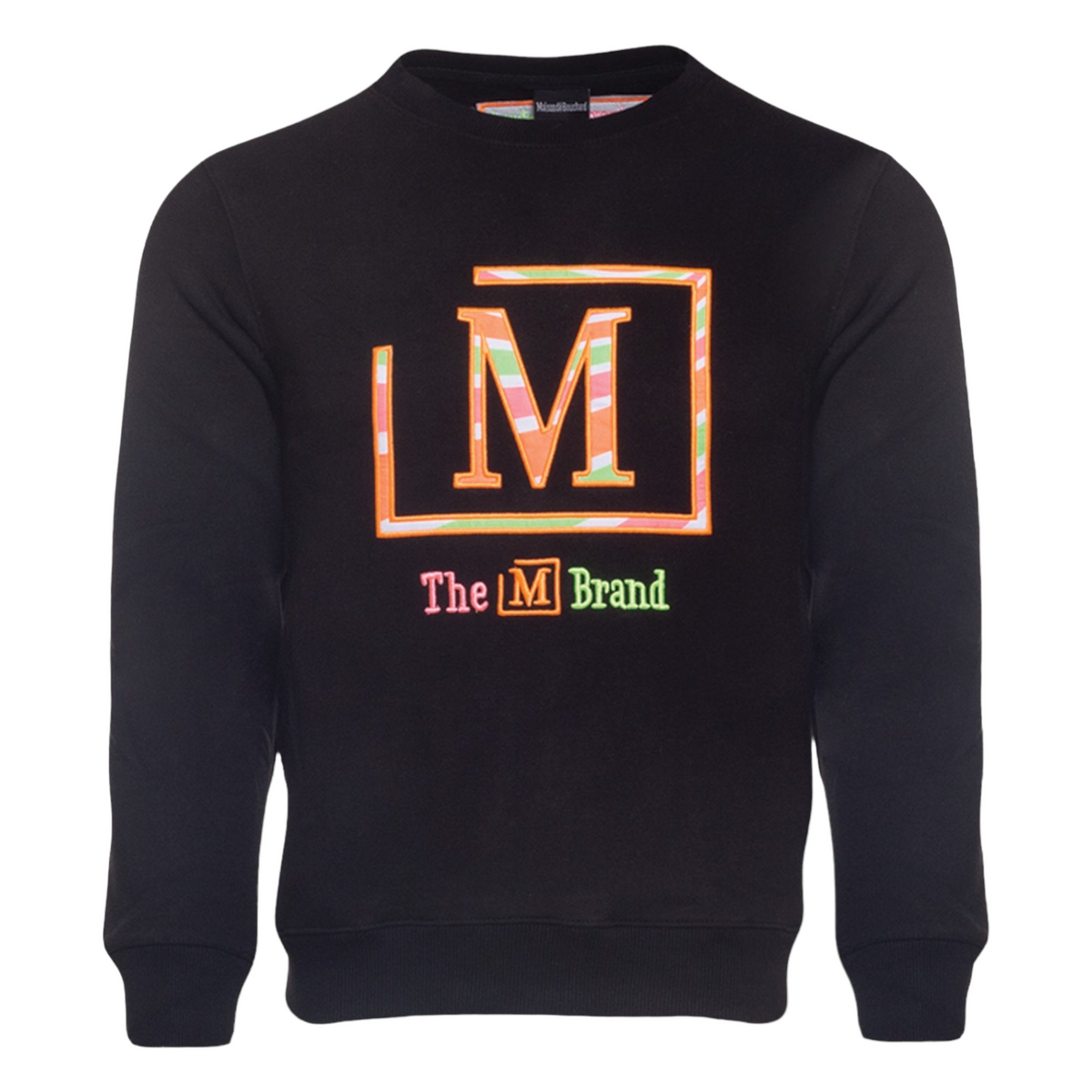 MDB Brand Men's "The M Brand" Swirl Crewneck Sweatshirt - Black