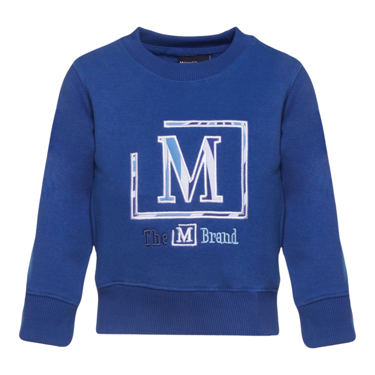 MDB Brand Kid's "The M Brand" Swirl Crewneck Sweatshirt - Blue