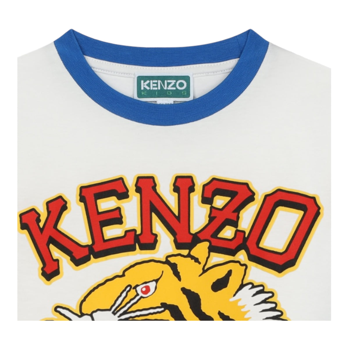 Kenzo Kids Varsity Tiger Colorblock Short Sleeve T-Shirt