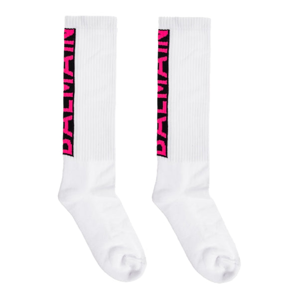 Balmain Kids Logo Knit Crew Socks