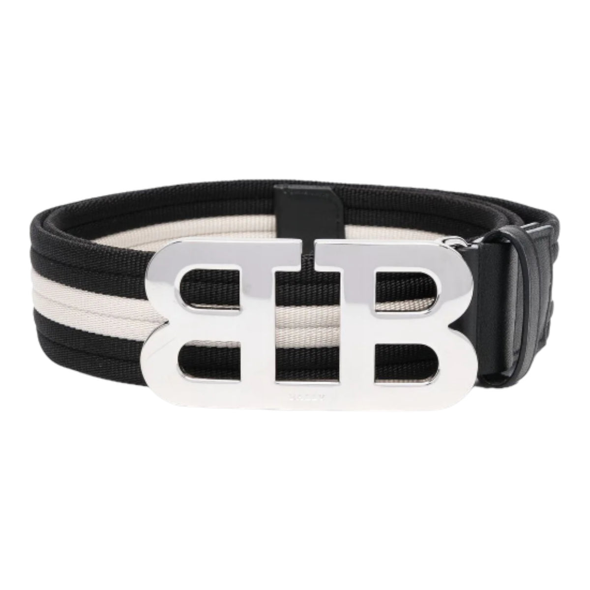 Bally Men's Mirror B Logo Striped Belt