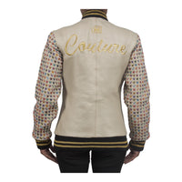MDB Couture Women's Basket Weave Leather Jacket - Taupe