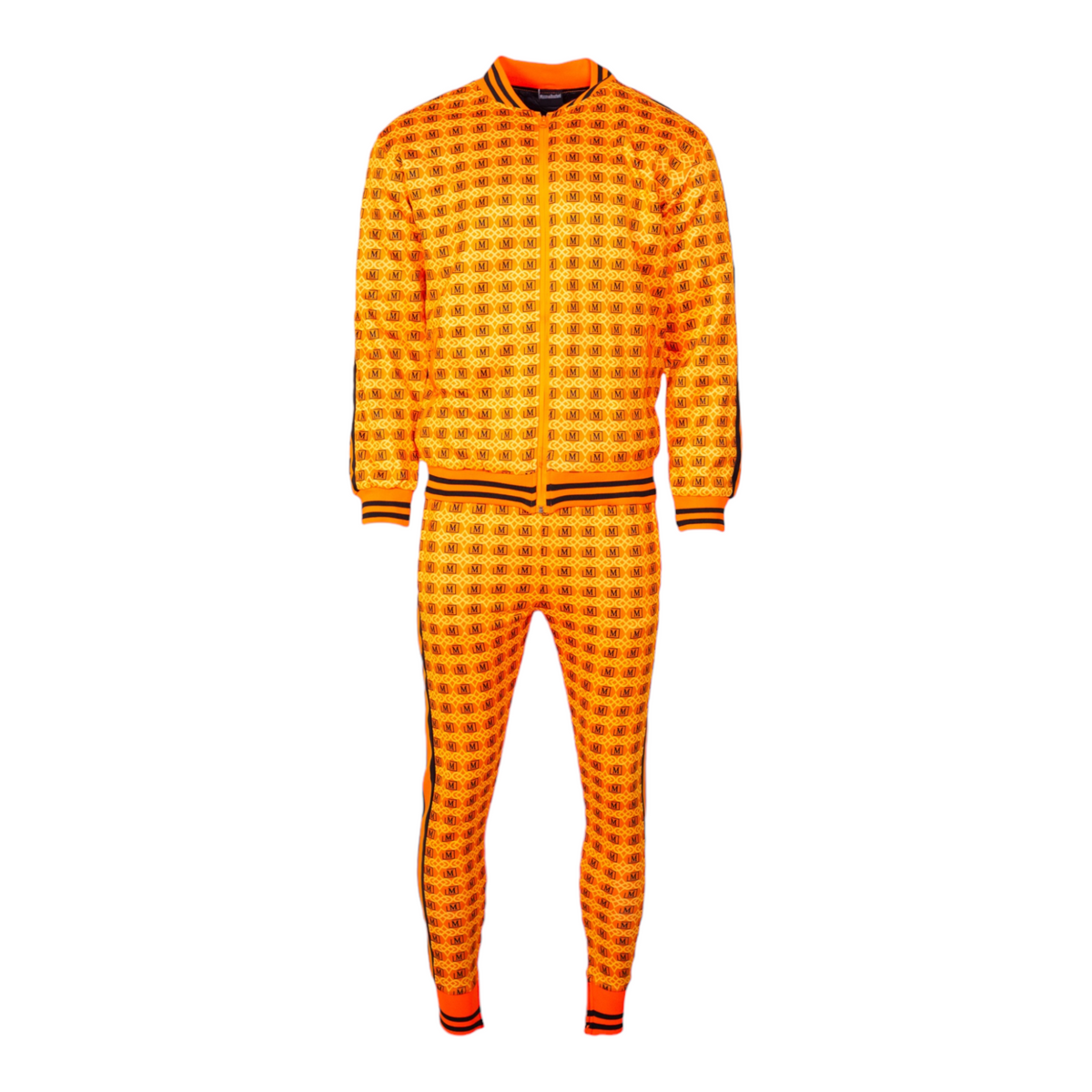 MDB Brand Men's All Over Monogram Logo Print Track Set - Neon Colors