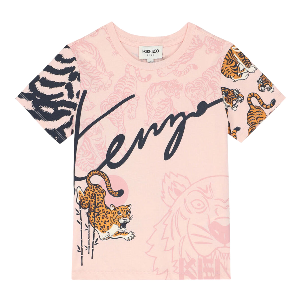 Kenzo Kids Tiger Motifs T-Shirt - Pink