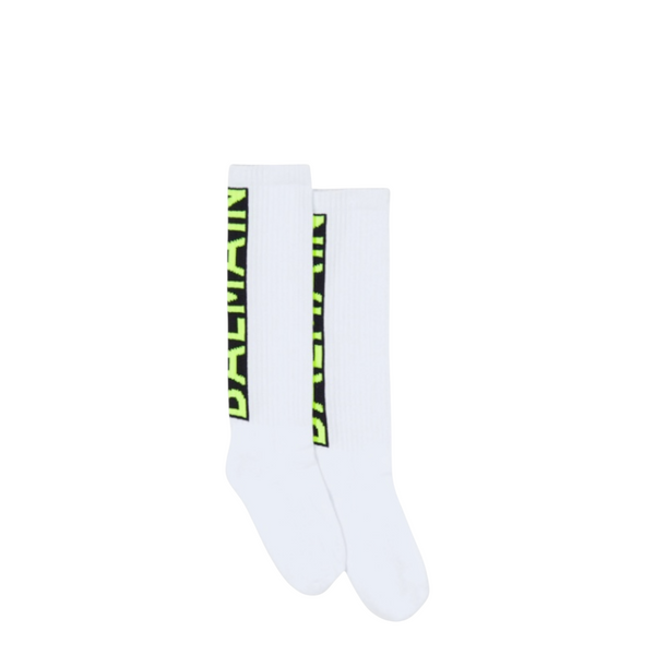 Balmain Kids Logo Knit Crew Socks