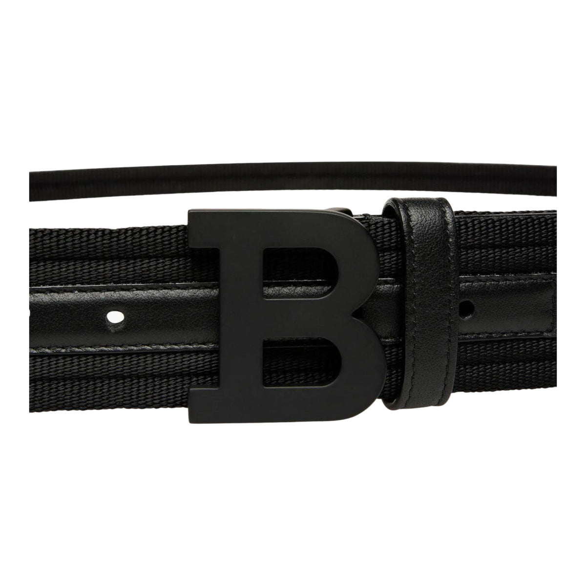 Bally Men's Mirror B Logo Striped Belt