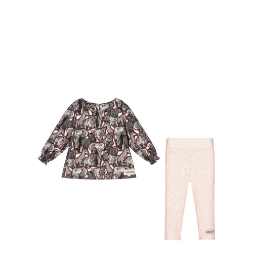 Kenzo Kids Toddler's All Over Elephant Print Shirt/Leggings Set