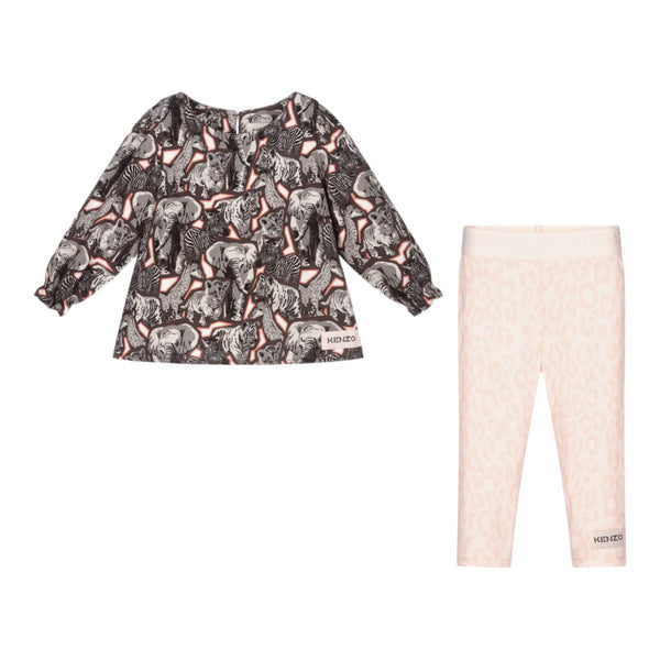 Kenzo Kids Toddler's All Over Elephant Print Shirt/Leggings Set