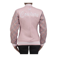 MDB Couture Women's Basket Weave Leather Jacket - Pink