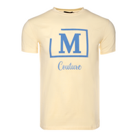 MDB Couture Men's Flocked M Logo T-Shirt - Cream