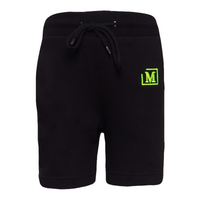 MDB Brand Kid's Logo Tape Shorts - Black w/ Neon Logo