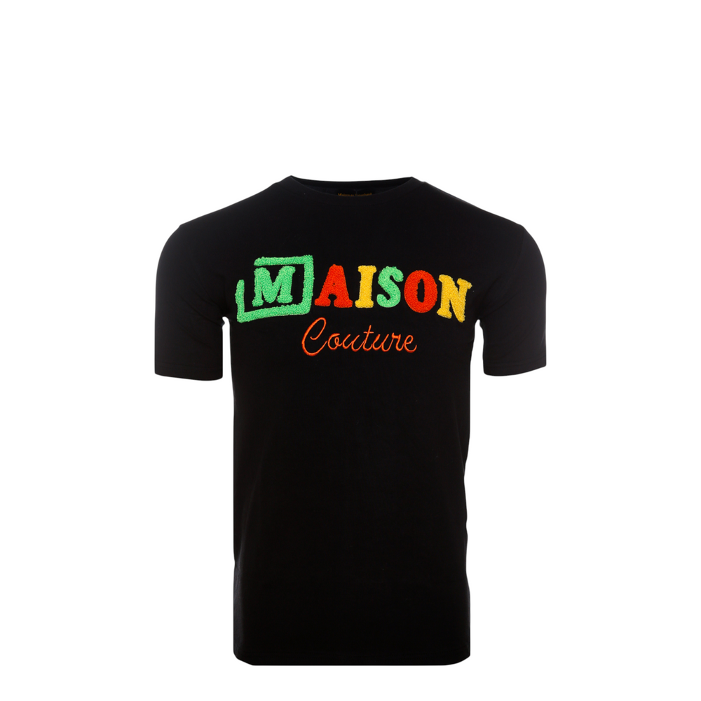 MDB Couture Kids Summer Chenille T-Shirt - Black w/ Vibrant Color