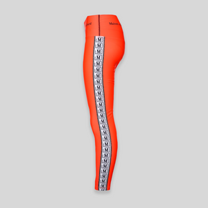 MDB Brand High Waisted Tape Logo Leggings - Neon