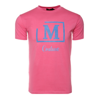 MDB Couture Men's Flocked M Logo T-Shirt - Pink