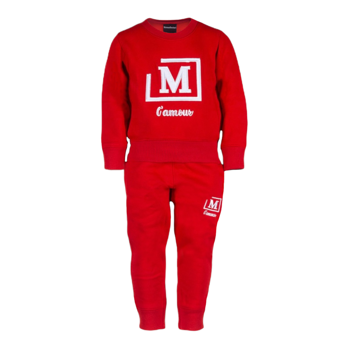 MDB Brand Kid's L'Amour 'M' Logo Fleece Sweatsuits