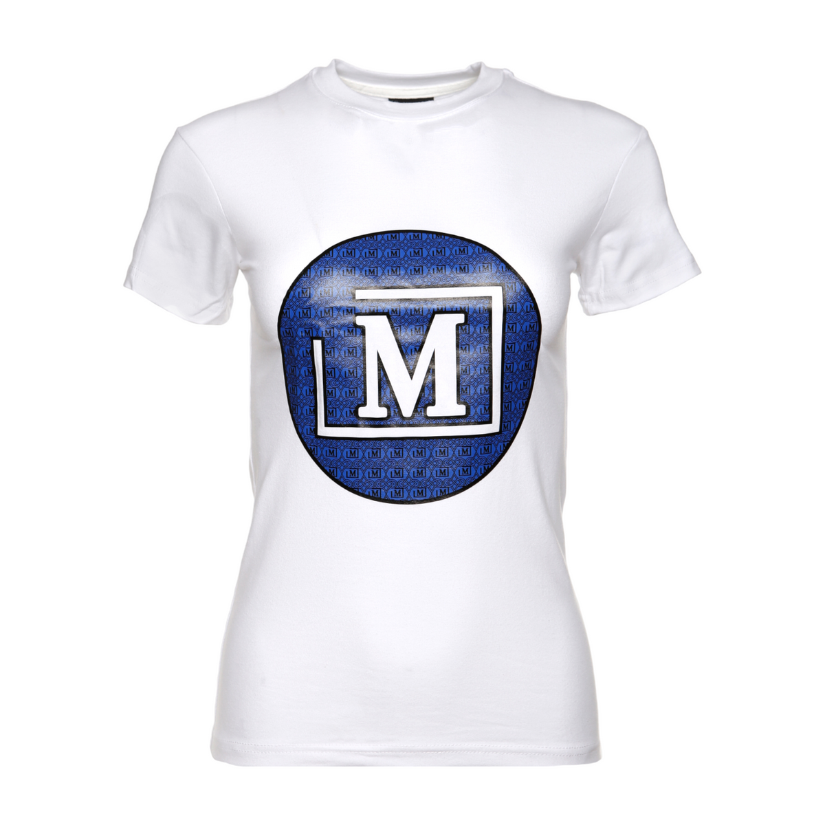 MDB Brand Women's Summer Circle AOP Logo T-Shirt White