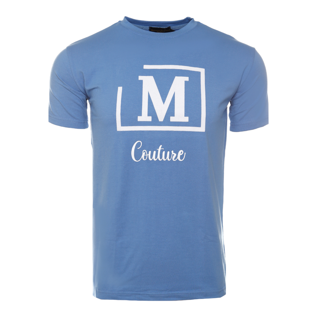 MDB Couture Men's Flocked M Logo T-Shirt - Sky
