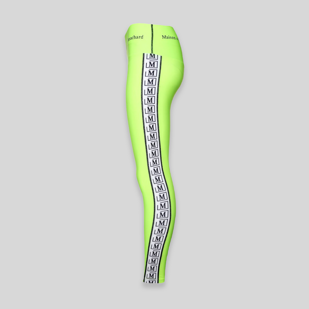 MDB Brand High Waisted Tape Logo Leggings - Neon