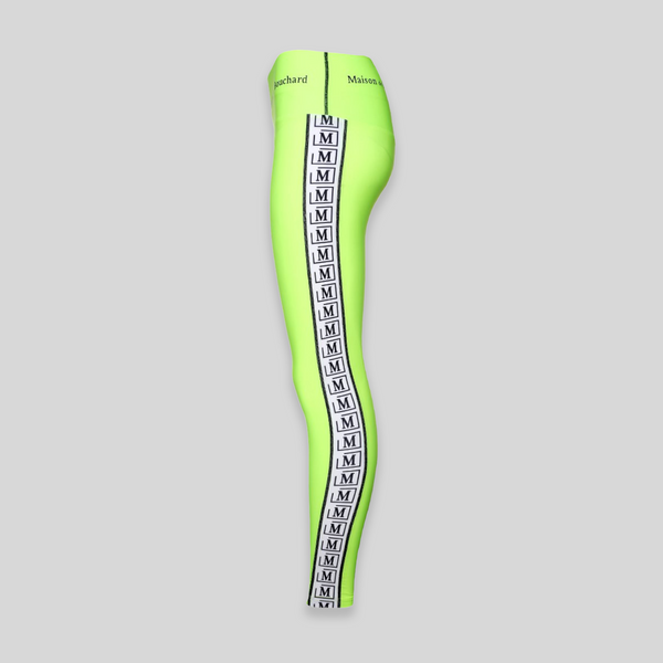 MDB Brand High Waisted Tape Logo Leggings - Neon