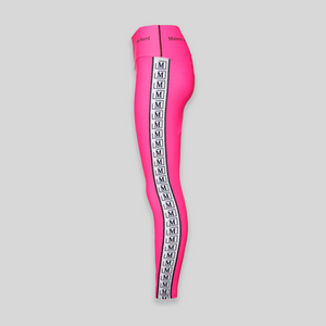 MDB Brand High Waisted Tape Logo Leggings - Neon