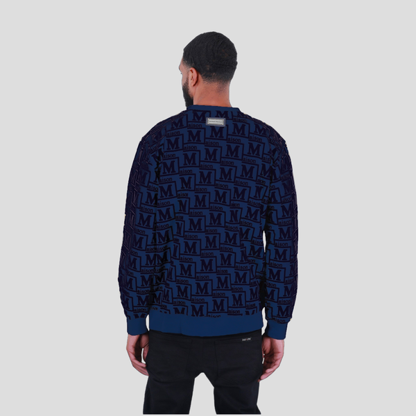 MDB Couture Men's French Terry Monogram Crewneck Sweatshirt