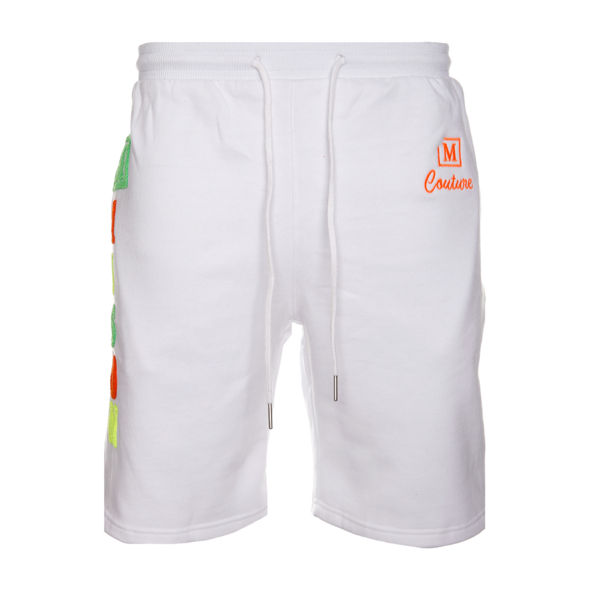 MDB Couture Men's Summer Chenille Logo Short - White