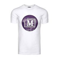 MDB Brand Men's Summer Circle AOP Logo T-Shirt - White