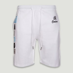 MDB Couture Men's Summer Chenille Logo Short - White