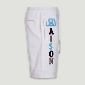 MDB Couture Men's Summer Chenille Logo Short - White